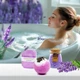 Подарочный набор Lesko Spa Gift Basket Set 01 Violet 8 предметов термостакан мыло бомбочка свеча браслет - изображение 3