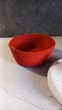 Кошик для солодощів з кришкою і бантом - Rosso Fiocco, 18×8 см, червоний з білим - зображення 3