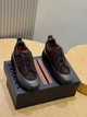 Мужские демисезонные кроссовки Zegna темно-коричневого цвета 45 р (29.2 см) - изображение 3