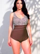 Корректирующий купальник Fuba 26109-1 коричневый-кремовый 7XL - изображение 1