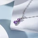 Цепочка на шею с кулоном Кот из бижутерного сплава, Серебристый с фиолетовым - изображение 2