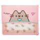 Папка для тетрадей розовая на резинке Pusheen. Папка для тетрадей Пушин пластиковая В5 Yes - изображение 1