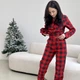 Пижама (рубашка + штаны) женская теплая Фланель L красно-черная клетка Holly Jolly COSY HJFRBF0409 - изображение 3