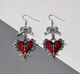 Серьги Fashion Jewerly сердечка с крестами и бантиками в готическом стиле, бижутерия серебристые (SVS) - изображение 2