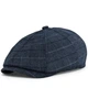 Кепка восьмиклинка хуліганка NewsBoy cap вовняна в клітинку VladAltex 54 Темно-синій 6329-26 - зображення 1