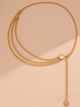 Пояс цепочка Fashion Jewerly трехслойны, украшения на талию для одежды платья в стиле old money, золотистый (SVS) - изображение 2