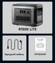 Портативна зарядна станція ALLPOWERS R1500 Lite — 1056 Вт·год, 1600 Вт (3200 Вт пікова), LiFePO₄, UPS, 4 способи заряджання, швидка зарядка - зображення 12