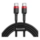 USB кабель Baseus CATKLF-H91 Cafule, Type-C, 2.0 м., Черный - 213971 - изображение 1