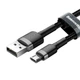 USB кабель Baseus CAMKLF-AG1 Cafule, MicroUSB, 0.5 м., Чорний - 214105 - зображення 2