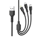USB кабель XO NB230 Apple iPhone SE 2022 / iPhone 14 Pro Max / iPhone 14 Plus / iPhone 14 Pro / iPhone 14 / iPhone 13 Pro / iPhone 13 Mini / iPhone 13 / iPhone 13 Pro Max / iPhone 12 Mini / iPhone 12 Pro Max, Type-C, Lightning, MicroUSB, 1.0 м., - 344743 - зображення 1