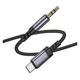 AUX кабель Borofone BL24 Graceful, Type-C, 1.0 м., Сірий - 569897 - зображення 1