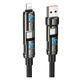 USB кабель Hoco U143 Joy, Lightning, Type-C, 1.2 м., Черный - 669616 - изображение 1