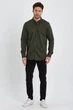 Рубашка джинсовая однотонная Trend Collection 18306-4 хаки (HAKI) S (2957430593108) - изображение 3