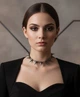 Жіночий чокер ланцюжок з шипами Honey Fashion Accessories темно-сірий (12-362) - зображення 1