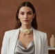 Перлинний чокер з об'ємною квіткою трояндою намисто Honey Fashion Accessories молочний (12-370) - изображение 1