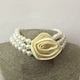Перлинний чокер з об'ємною квіткою трояндою намисто Honey Fashion Accessories молочний (12-370) - изображение 3