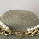 Масивне комбіноване кольє ланцюг з перлами Honey Fashion Accessories золотистий+білий (12-373) - зображення 4