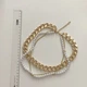 Масивне комбіноване кольє ланцюг з перлами Honey Fashion Accessories золотистий+білий (12-373) - зображення 6