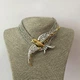 Вечірнє кольє-чокер Ластівка зі стразами та птахом Honey Fashion Accessories білий+золотистий (12-371) - изображение 2