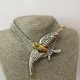 Вечірнє кольє-чокер Ластівка зі стразами та птахом Honey Fashion Accessories білий+золотистий (12-371) - изображение 3