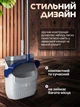 Набор для уборки совок и мусорная щетка в доме и на кухне Hausland комплект веник с совком для подметания пола универсальная метла с длинной ручкой белый с синий (02600001) - изображение 9