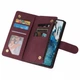 Чохол книжка Zip Wallet для Xiaomi Redmi Note 14 бордовий з ремінцем на руку - зображення 7