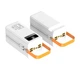 Повербанк Power bank 100000 mAh USB, Type-C, MicroUSB с Led-дисплеем, быстрой зарядкой и встроенными кабелями, белый - изображение 2