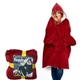 Толстовка-плед с капюшоном и большим карманом 80*100 см HUGGLE HOODIE искусственный мех, бордовый - изображение 2