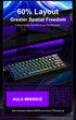 Клавіатура Магнітна AULA MINI 60 PRO HE Black Gradient Бездротова Ігрова. 2.4G/Bluetooth/Кабель. Батарея 4000mAh. RGB Підсвічування. 8000 Герц/c. Yan Cloud Magnetic Switch - зображення 9