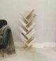 Книжная полка напольная для книг у форме дерева этажерка полочки стойка подставка стеллаж дуб сонома 115 см - изображение 2