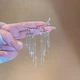Серьги нарядные висюльки длинные висячие со стразами (А24678) - изображение 3