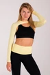 Женский кроп-лонгслив для многослойных образов Giulia FLEX SLEEVE S/M Yellow-lemon grass, болеро из микрофибры - изображение 2