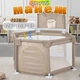 Детский игровой манеж для детей бежевый BAMBI MR 1340-BG уличный с баскетбольным кольцом складной ограждение для игр - изображение 1