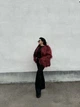 Еко шуба з штучного хутра лама , червоного кольору ,зима, розмір S - зображення 4
