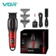 Тример для стрижки VGR V-226 Червоний 9000 RPM з LED-дисплеєм 3 насадки - изображение 2