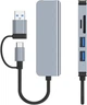 Концентратор USB Type-C/USB-A 5 в 1 USB 3.0 с SD/TF кардридером высокоскоростной алюминиевый хаб ( код: HUB-5IN1 ) - изображение 2