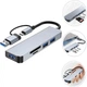 Концентратор USB Type-C/USB-A 5 в 1 USB 3.0 с SD/TF кардридером высокоскоростной алюминиевый хаб ( код: HUB-5IN1 ) - изображение 7