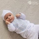 Костюм для крещения мальчика Мамине Сонечко Богатырь серебряно-голубой 62 размер, набор одежды для крещения мальчика (вышиванка, брюки, шапка и пинетки), велюр белый + мешочек для локона у подарок (арт.12217) - изображение 3