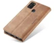Чехол-книжка CaseMe из нубука для Samsung Galaxy M30s/M21 Светло-коричневый - изображение 7