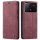 Чехол-книжка CaseMe из нубука для Xiaomi Poco X6 Pro 5G Бордовый - изображение 7