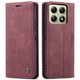Чехол-книжка CaseMe из нубука для Xiaomi 14T Бордовый - изображение 3