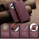 Чехол-книжка CaseMe из нубука для Xiaomi Redmi 14C Бордовый - изображение 2