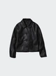 Куртка из экокожи UNIQLO на пуговицах 1159854380 (Черный XXL) - изображение 4