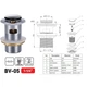 Донный клапан для раковины Zerix BV-05 1 1/4'' с переливом автоматический Сlick-Сlack ZX6022 - изображение 2
