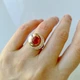 Серебряный комплект 925 пробы с золотыми пластинами 375 пробы и янтарем 18 размер - изображение 8