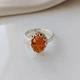 Серебряный комплект кольца и серьги с янтарем 925 пробы 19,5 размер - изображение 8