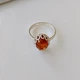 Серебряное кольцо с натуральным янтарем 925 пробы 19,5 размер - изображение 4