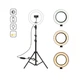 Кольцевая светодиодная лампа Ring Light 20 см с держателем для телефона штатив 2м селфи кольцо для блоггеров - изображение 2