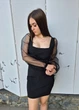 Мини платье женсеое стрейчевое с полупрозрачными рукавами MISSGUIDED Черное 16113 M (на укр 44) - изображение 3