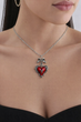 Цепочка Fashion Jewerly сердце с крестами и бантиками в готическом стиле, бижутерия серебристый цвет, 40+5 см (SVS) - изображение 1